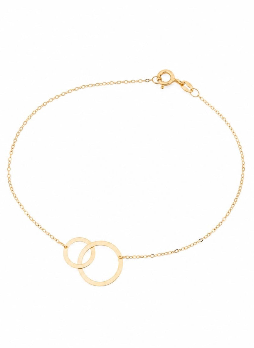 10K Gold Interlocking Circle Bracelet